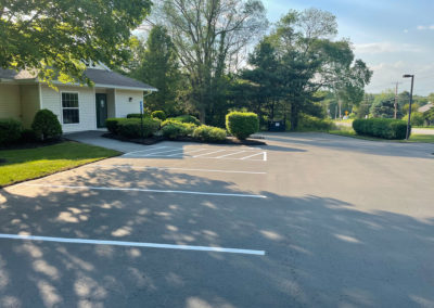 Line striping at a commercial parking lot