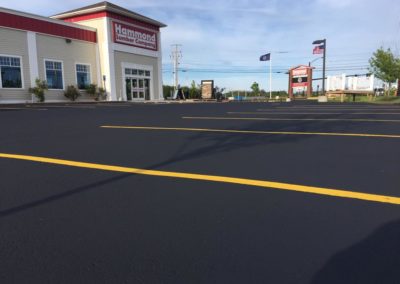 Sealcoating and line striping at a commercial parking lot